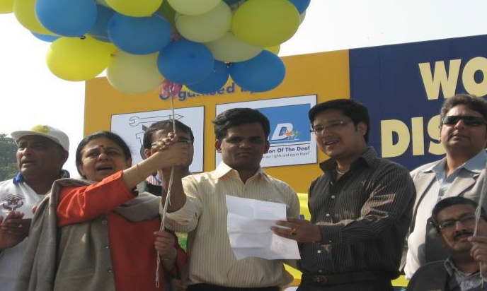 On 3rd Dec Celebrating Disability Day at India Gate in New Delhi Zamir Releasing the Balloons on Disability Day